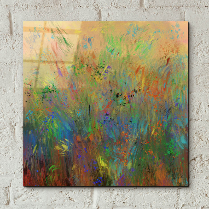  «Champ De Mars» par Cesare Bellassai, art mural en verre acrylique, 12 po x 12 po