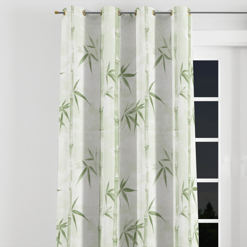 Rideau obscurcissant Coastal Room - Rideau à œillets oriental Baeten - 1 panneau, L 52 po x L 90 po, Œillets dorés