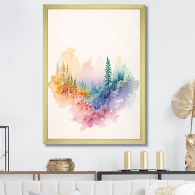 «Minimalisme montagne arc-en-ciel paysage I», reproduction sur toile