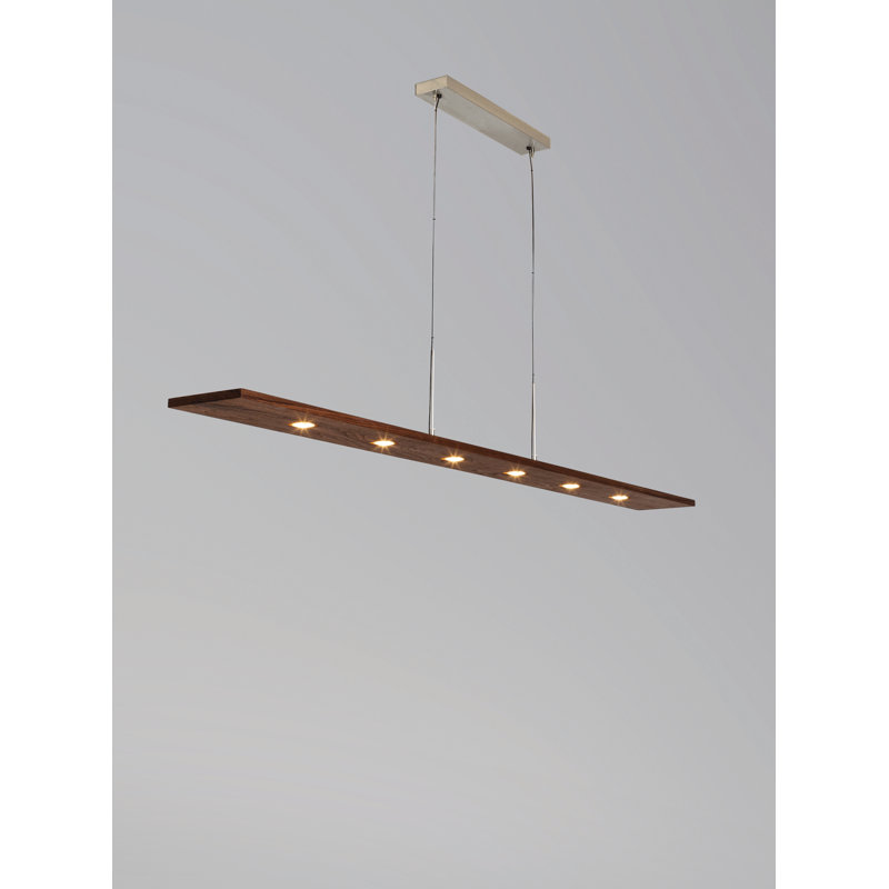Vix 82" Dimmable LED Pendant, Walnut, 3500K