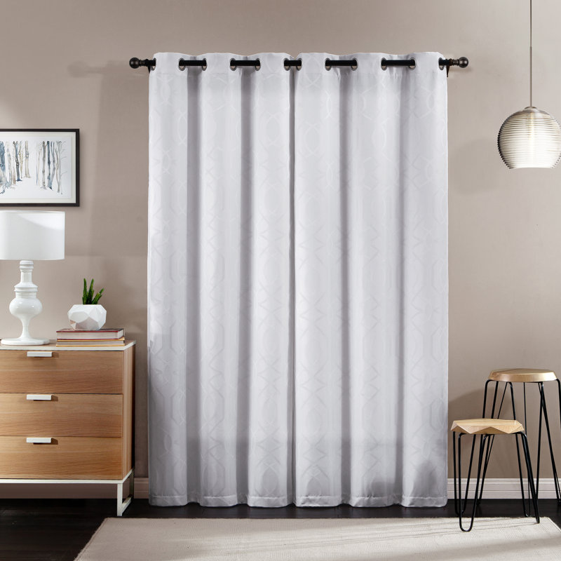 Gracija Semi Sheer Curtain Pair, 38" W x 38" L, White