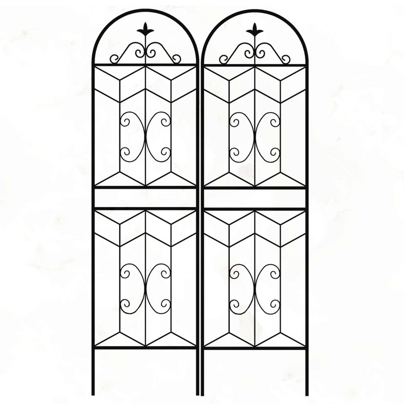 Ensemble de 2 treillis de jardin en métal antirouille 71 po x 19,7 po