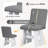 Modern 7-Piece Dining Table Set with 6 Upholstered Chairs, Rectangular Wood Dining Table for Kitchen & Dining Room, Dark Gray+White-117847550
