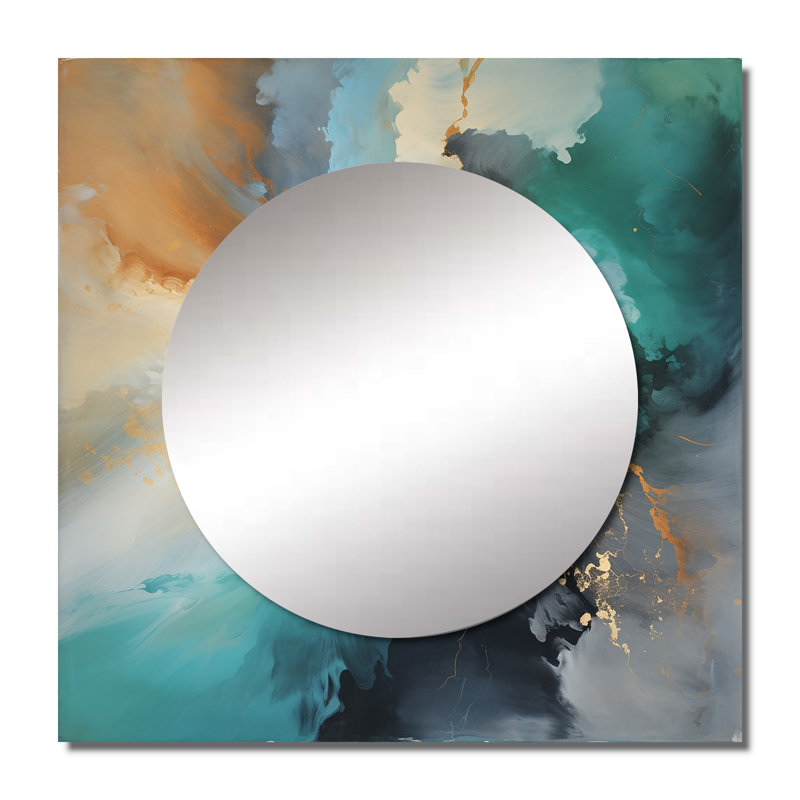Lightning Wisdom Of The Ocean - miroir carré abstrait pour décoration murale, 23 po x 23 po