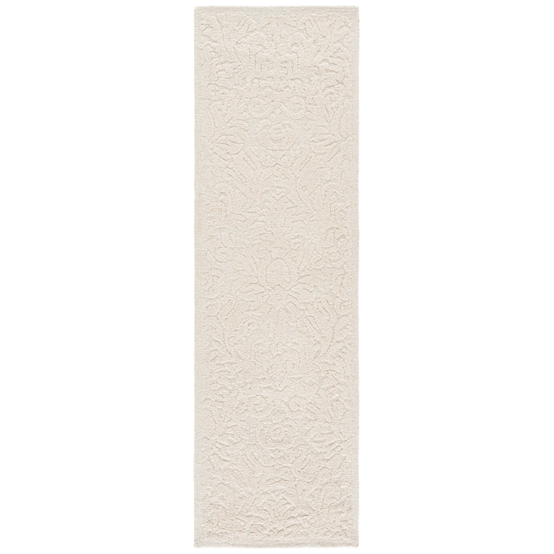 Blossom Hand Tufted Wool; Cotton Damask; Floral Indoor Rug, 2'-3" x 8'-0" Runner