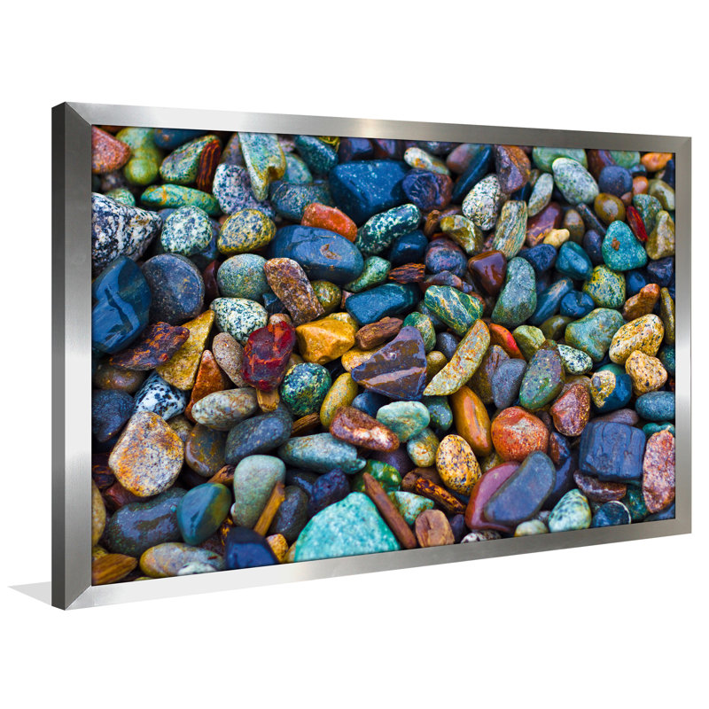 Water Stones Coastal Framed Photographic Print in Plexiglass