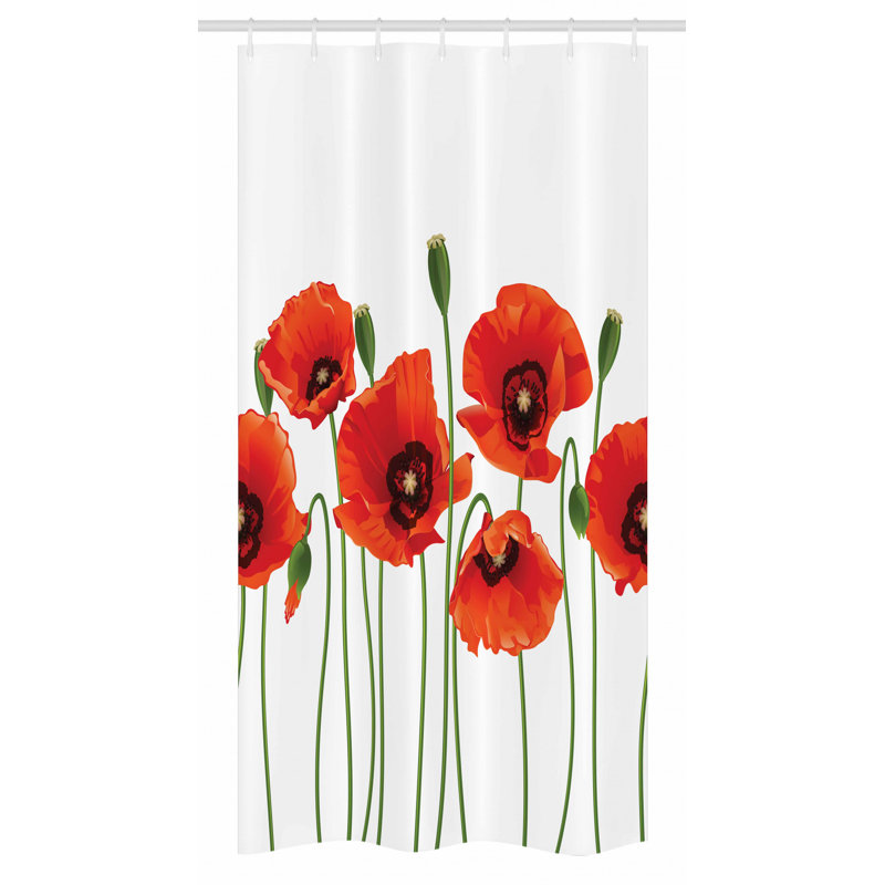 Floral Shower Curtain with Hooks Included, 72"H x 36"W