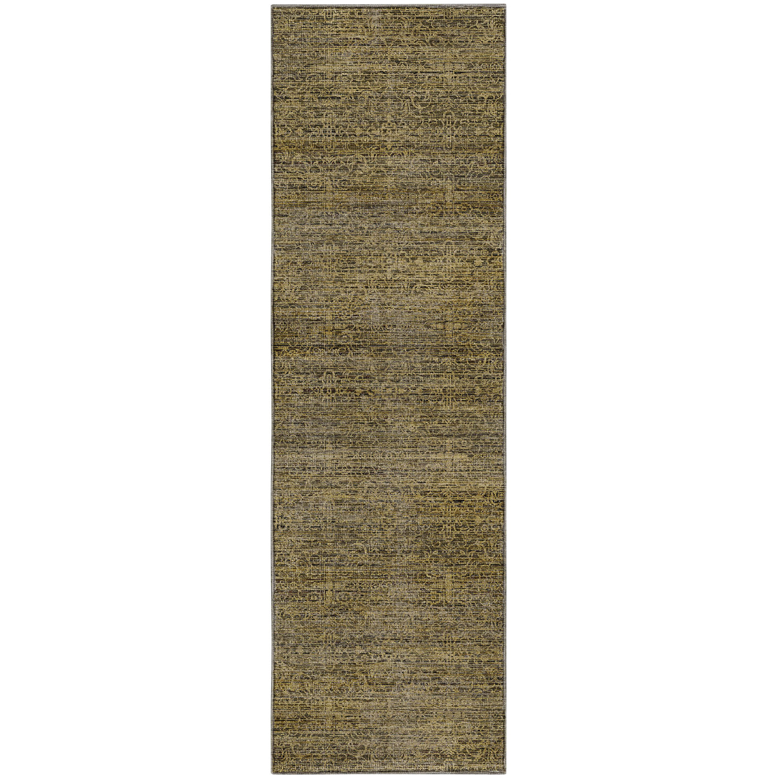Premium Machine Washable Tirico Casual Rug, Gold, 2'3" x 7'6" Runner