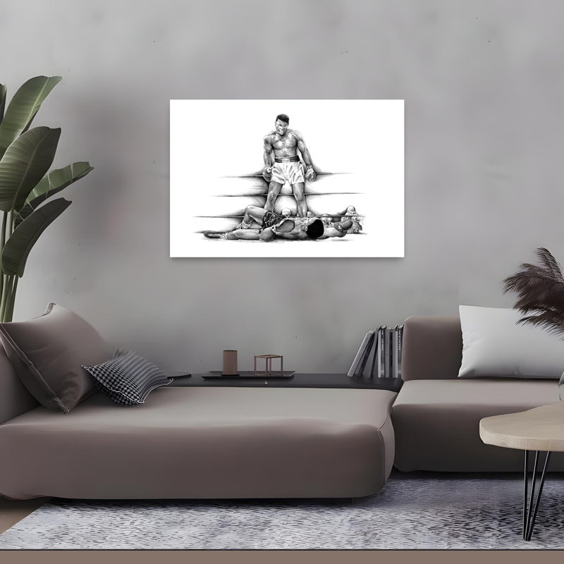 «Boxing Knockout Victory Classic Dramatic Retro Architecture», reproduction d'art murale, H 32 po x l 48 po