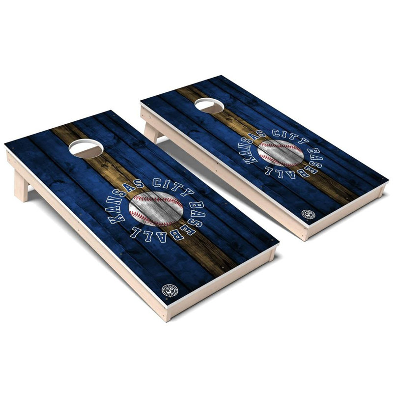 Ensemble de planche de jeu de baseball rayé Kansas City, Ajouter des lumières DEL