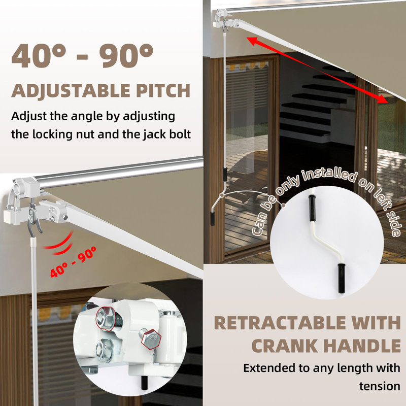EPICOZY 98.48"W x 76.78"D Retractable, 116.5" W x 96.5" D, Beige
