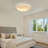15" Flush Mount Light Remote Control Modern Moon Surface LED Ceiling Light - Dimmable-536778900