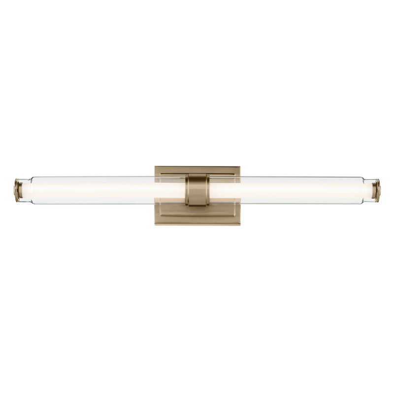 Barre de salle de bain 31 po à DEL avec verre transparent 31 po, Bronze