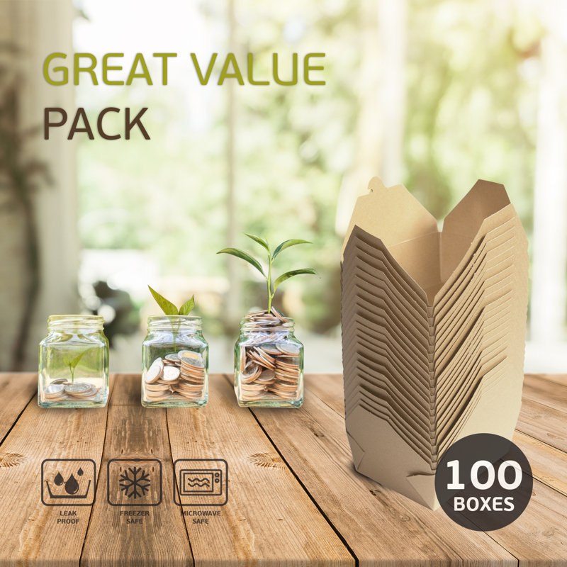 Contenant alimentaire Dejahna - Ensemble de 120, 45 oz - 100 unités
