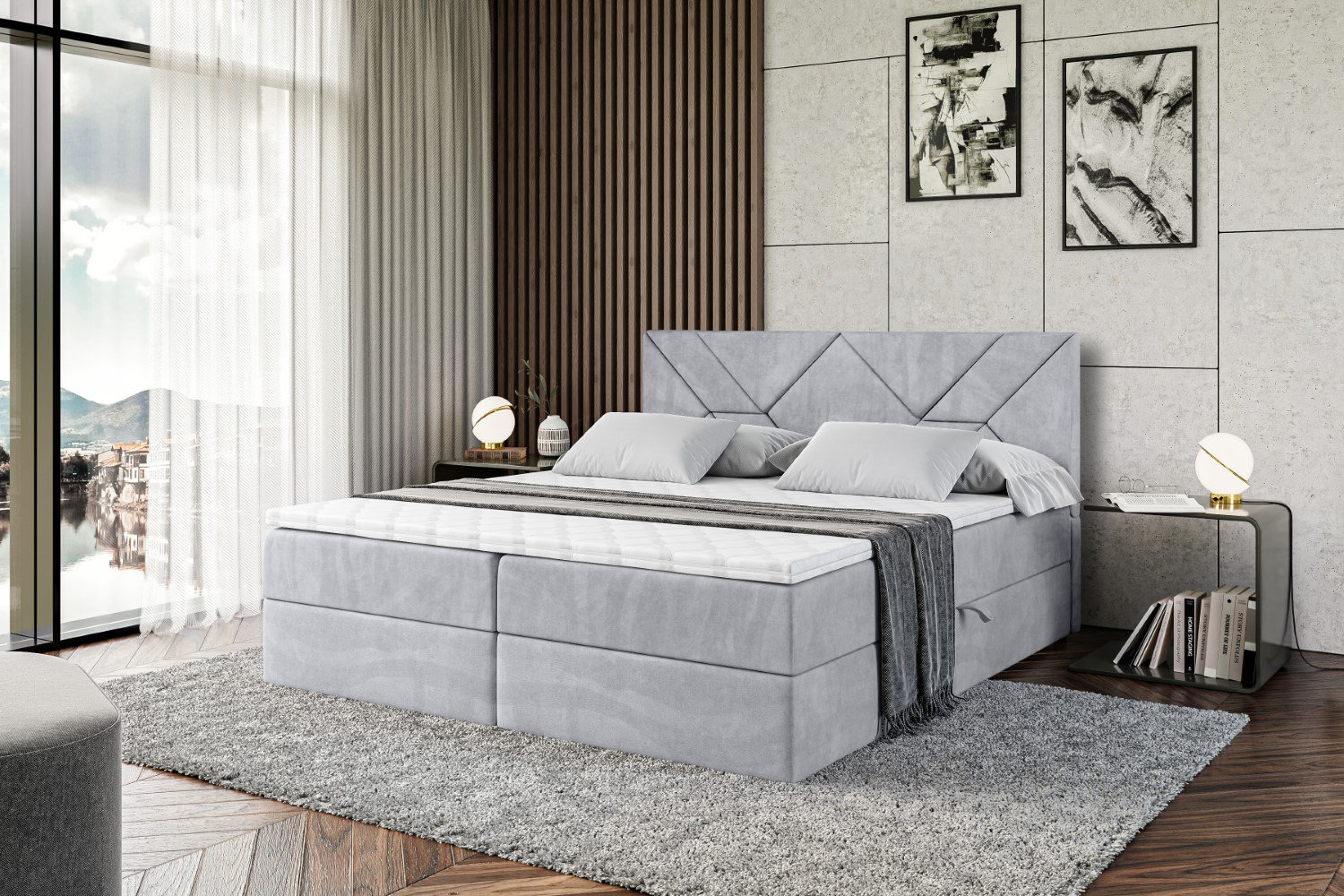 ALTDECOR Box spring bed with bed box and topper | Wayfair.co.uk