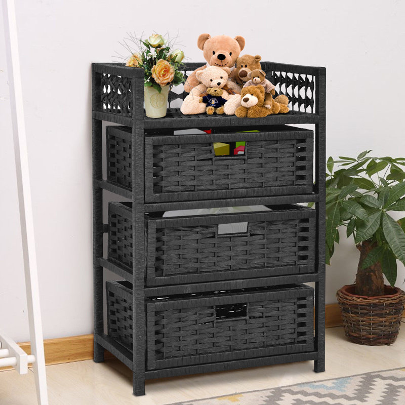 Avoca 3 Drawer Storage Drawer, Black
