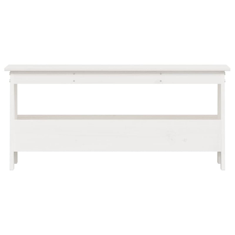 Allisandra Solid Wood Storage Bench, White, 45cm H x 100cm W x  28cm D