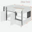 Lit mezzanine moderne avec maisonnette et rangement-586921914