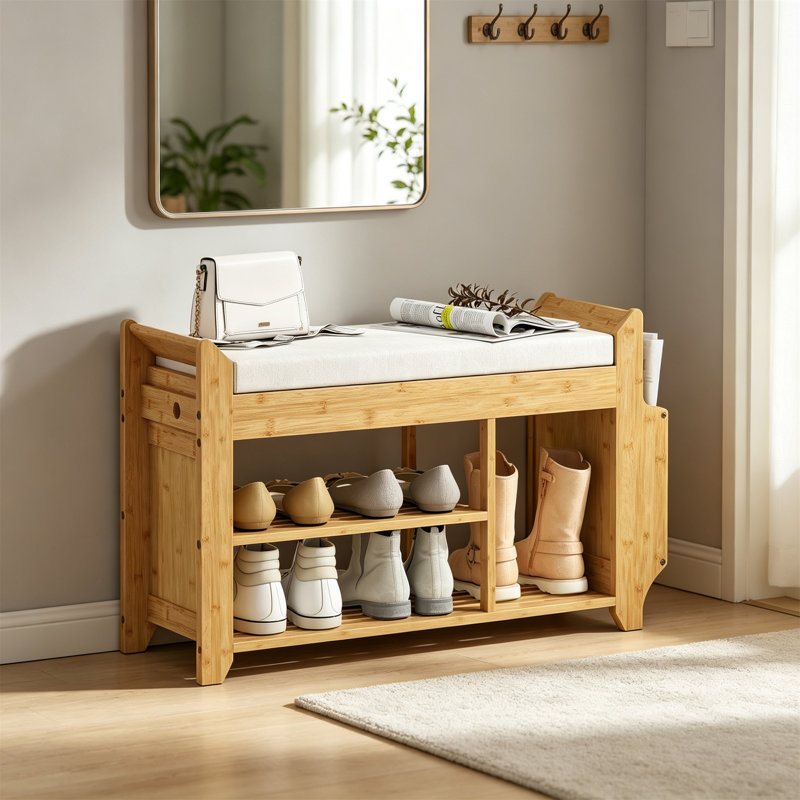 Shoe Bench, Natural and Cream
