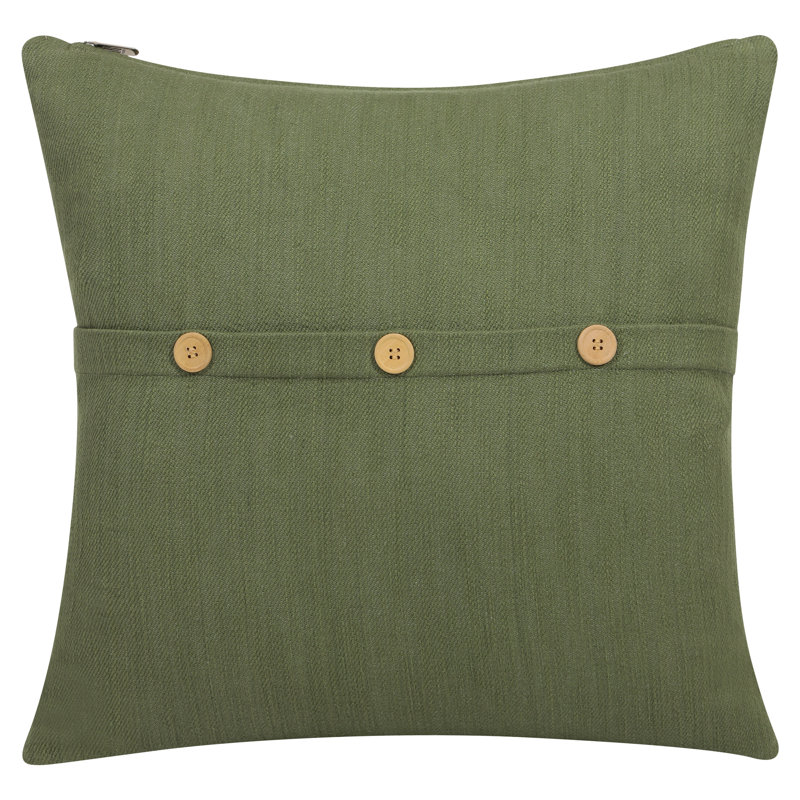 Coussin en coton South Hampton, Vert forêt, 18 po x 18 po, Housse de coussin seulement - sans coussin