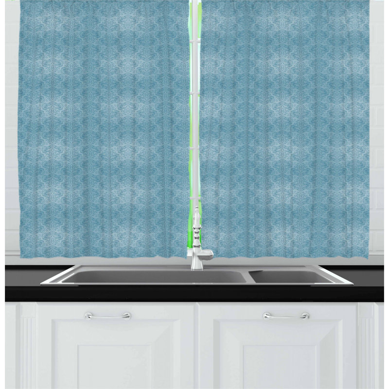 Damask Tailored Kitchen Curtain
