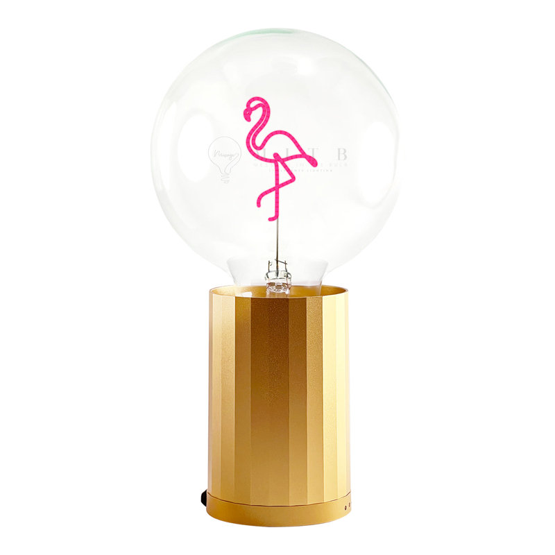 Lampe de table rouge avec base FLAMINGO, Jaune, H 5,5 po x l 51,93 po x P 9,5 po, Plastique
