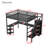 Queen Metal Loft Bed With LED Lighting, USB & Storage L Shaped Desk-1089986224-1089986229