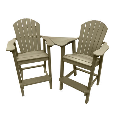 Chaises hautes Adirondack avec table Ansel - Mobilier d'extérieur en poly