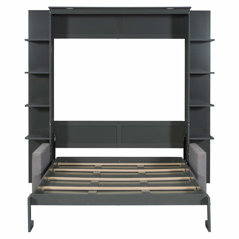 Wall Murphy Bed Paired with Upholstered Sofa