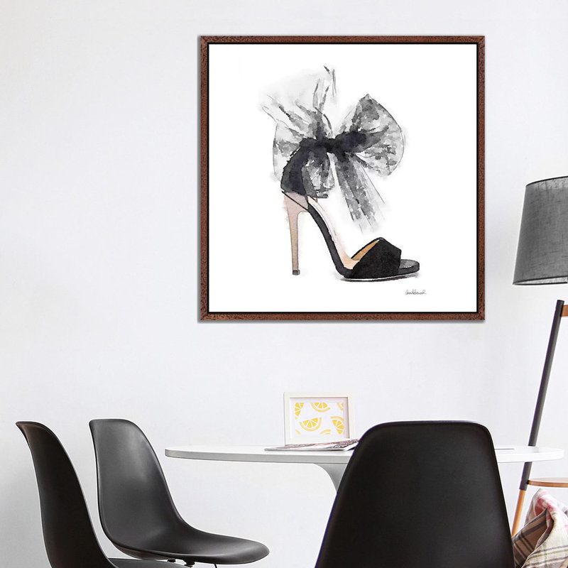 Fashion Shoe In Black Sheer, Square by Amanda Greenwood - Painting on Canvas, 45.72 cm H x 45.72 cm W