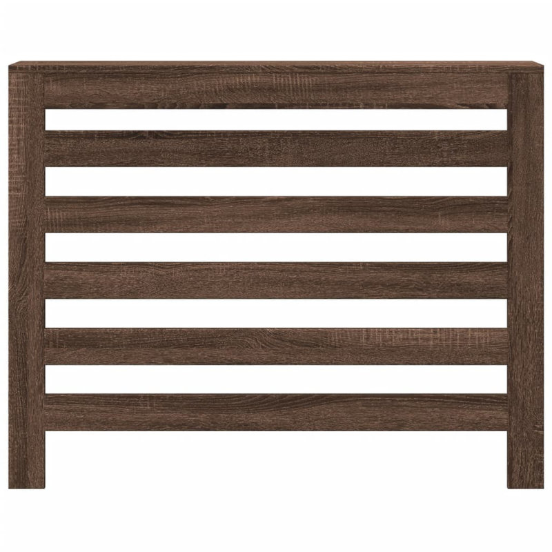 Small Radiator Cover, Brown Oak, 104 x 20 x 82 cm, Horizontal Slats