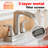 Widespread Bathroom Faucet 3-Hole, 2-Handle Waterfall Sink Faucet With 360° Swivel Spout And Drain Assembly-124971344