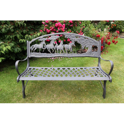 100% Cast Iron Bench with Countryside Theme
