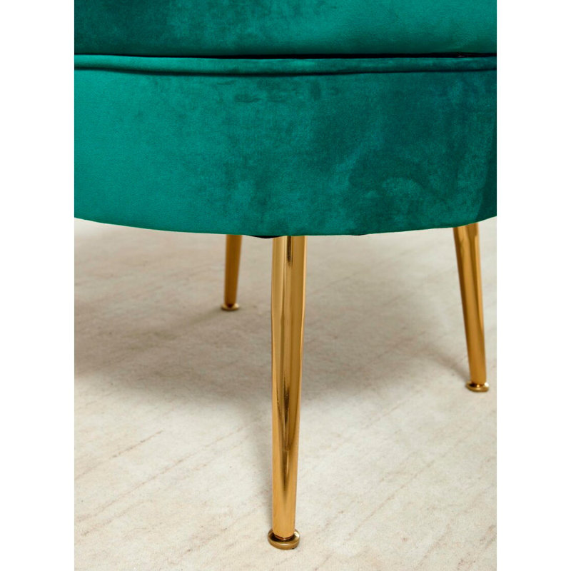 Yumin Upholstered Barrel Chair, Green Velvet