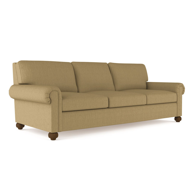 Canapé Leroy, H 36 po x l 96 po x P 43 po, Tapis massepain en lin à tissage carré, Naturel