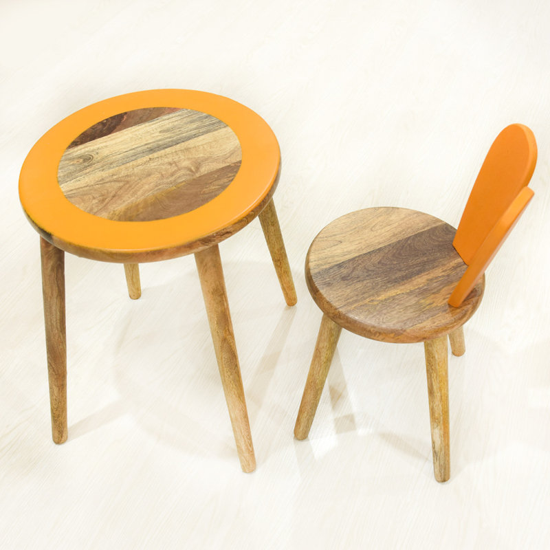 Table et chaise pour enfants, Orange