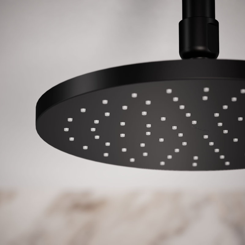 Pomme de douche à pluie Contemporary, Noir mat, Rond, 1,75 gallons par minute