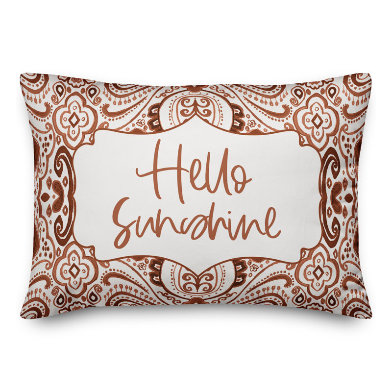  Housse de coussin rectangulaire d'extérieur Hello Sunshine, Orange
