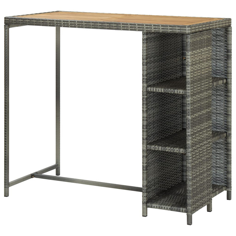 Sabato Rattan Bar Table, Grey