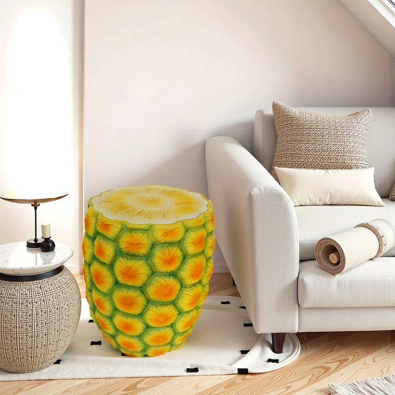 Tabouret surdimensionné en résine en forme d'ananas, table d'appoint, support pour plante, mobilier décoratif innovant à usages multiples pour la maison et l'extérieur