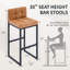 Tabouret de bar rembourré à dossier bas avec structure en métal épaissie pour îlot de cuisine-91899110-92115247-92115246