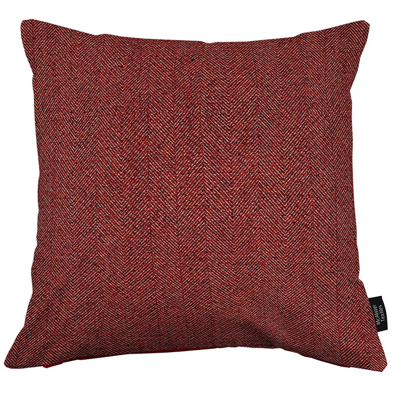 Herringbone Square Throw Pillow Cover, 43 x 43cm, Burgundy Red