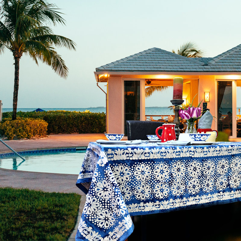 Floral Burst 100% Cotton Tablecloth Collection, 60" x 60"