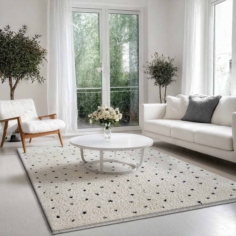 Taneesha Polka Dots Area Rug, Rectangle 80 x 150 cm