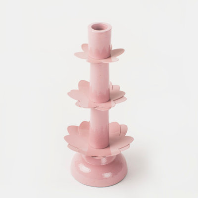 Mela Artisans Lotus Bloom Tapered Pink Candleholder