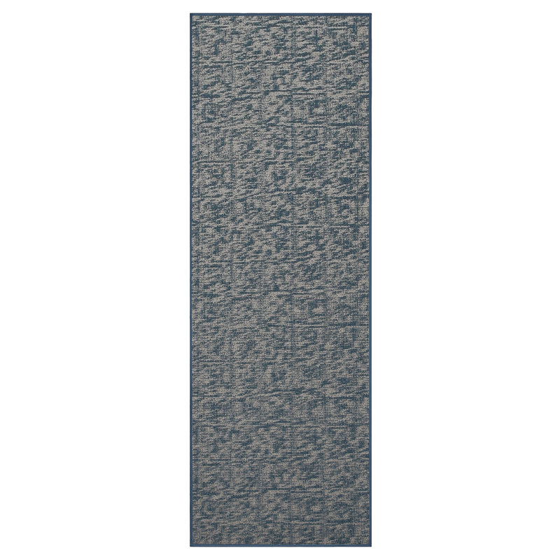 Tapis décoratif Elemental - imprimé géométrique bleu délavé, Tapis de couloir 2 pi x 34 pi