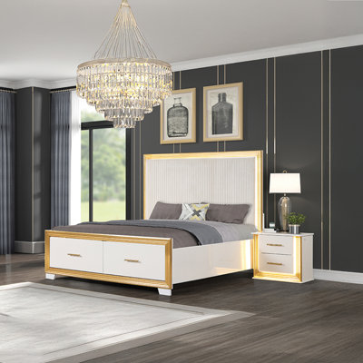 Javario Queen 2PC White & Gold