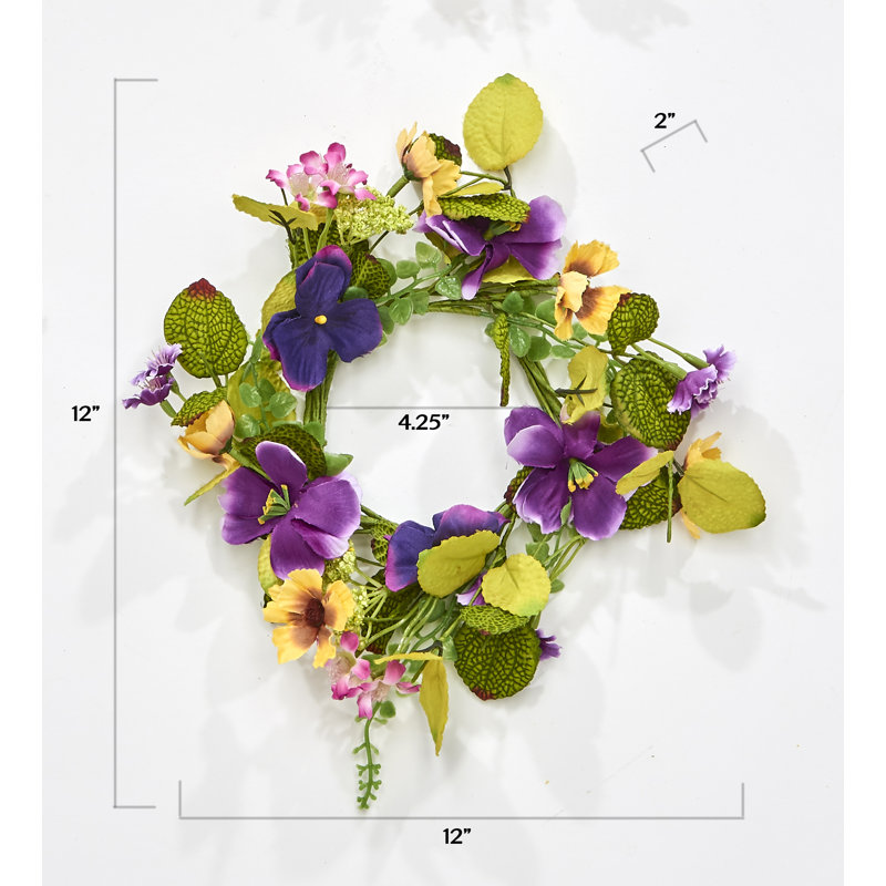 Anneau de bougie Pansy, Mauve, H 4,25 po x l 4,25 po x P 2 po