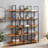 5 Tier Bookcase Home Office Open Bookshelf, Vintage Industrial Style Shelf, MDF Board, Black Metal Frame, Brown-455027765