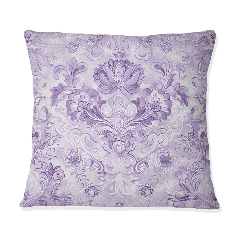 Motif de fleurs mauves élégantes - Boho, Carrée, H 18 po x l 18 po